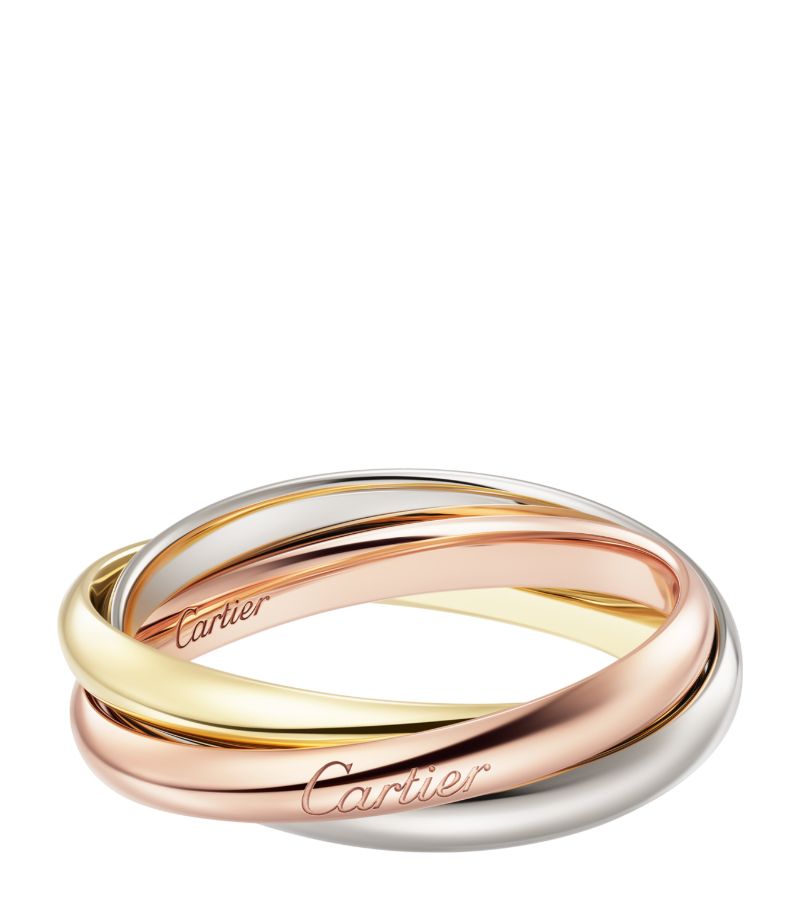 Cartier Small White, Yellow and Rose Gold Trinity Ring