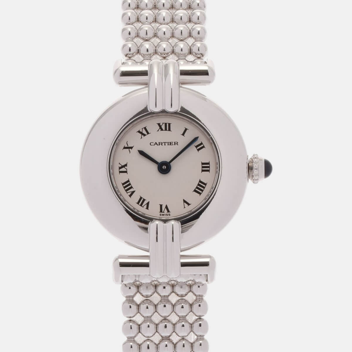 Cartier White 18K White Gold Must Colisee W15173M8 Women's Wristwatch 24 mm