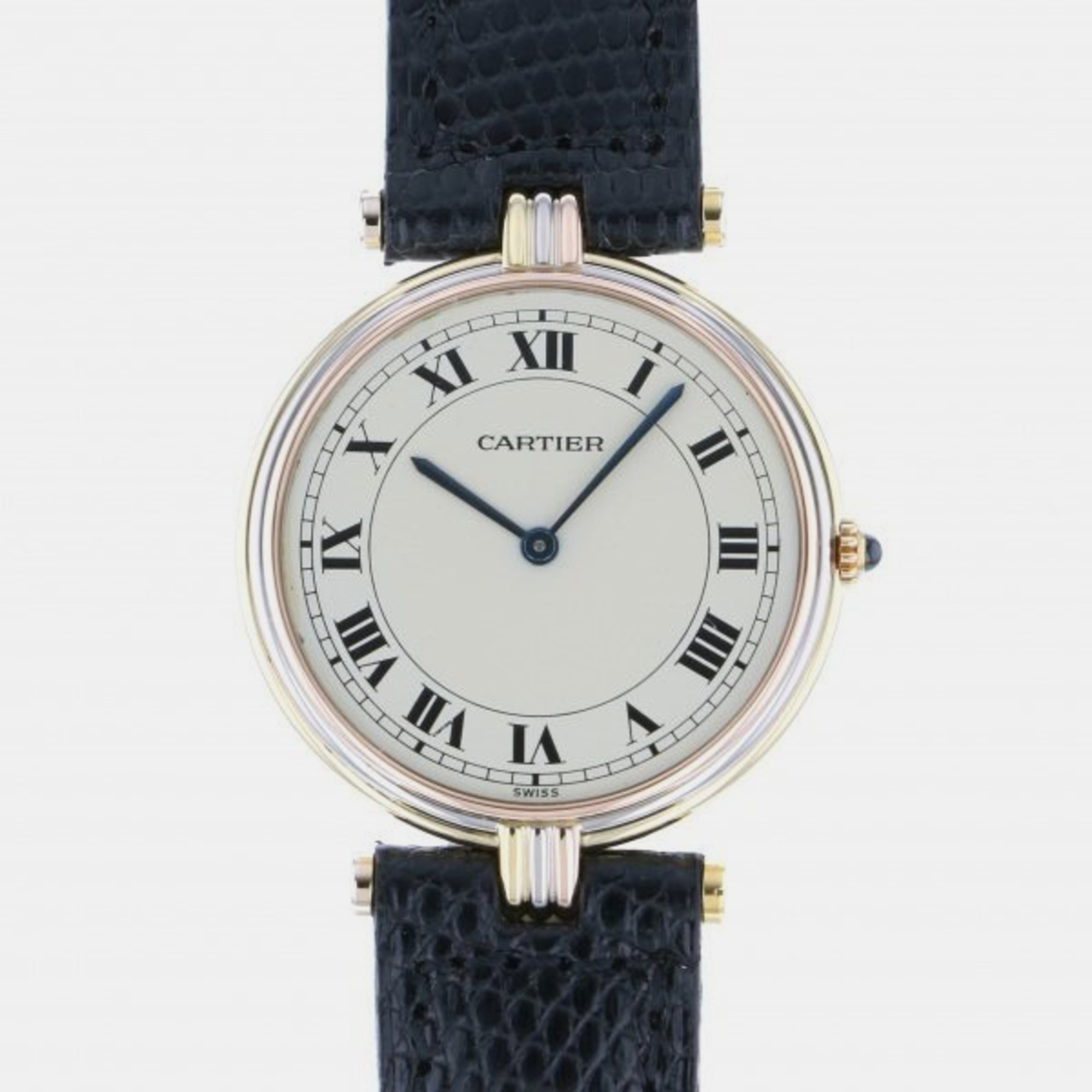 Cartier White 18k Pink Gold White Gold Yellow Gold Vendome Quartz Women's Wristwatch 30 mm