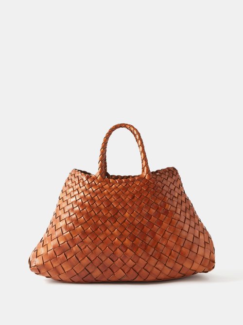 Dragon Diffusion - Santa Croce Small Woven-leather Basket Bag - Womens - Tan