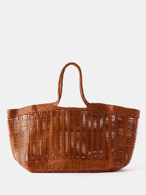Dragon Diffusion - Window Shopper Woven-leather Basket Bag - Womens - Tan