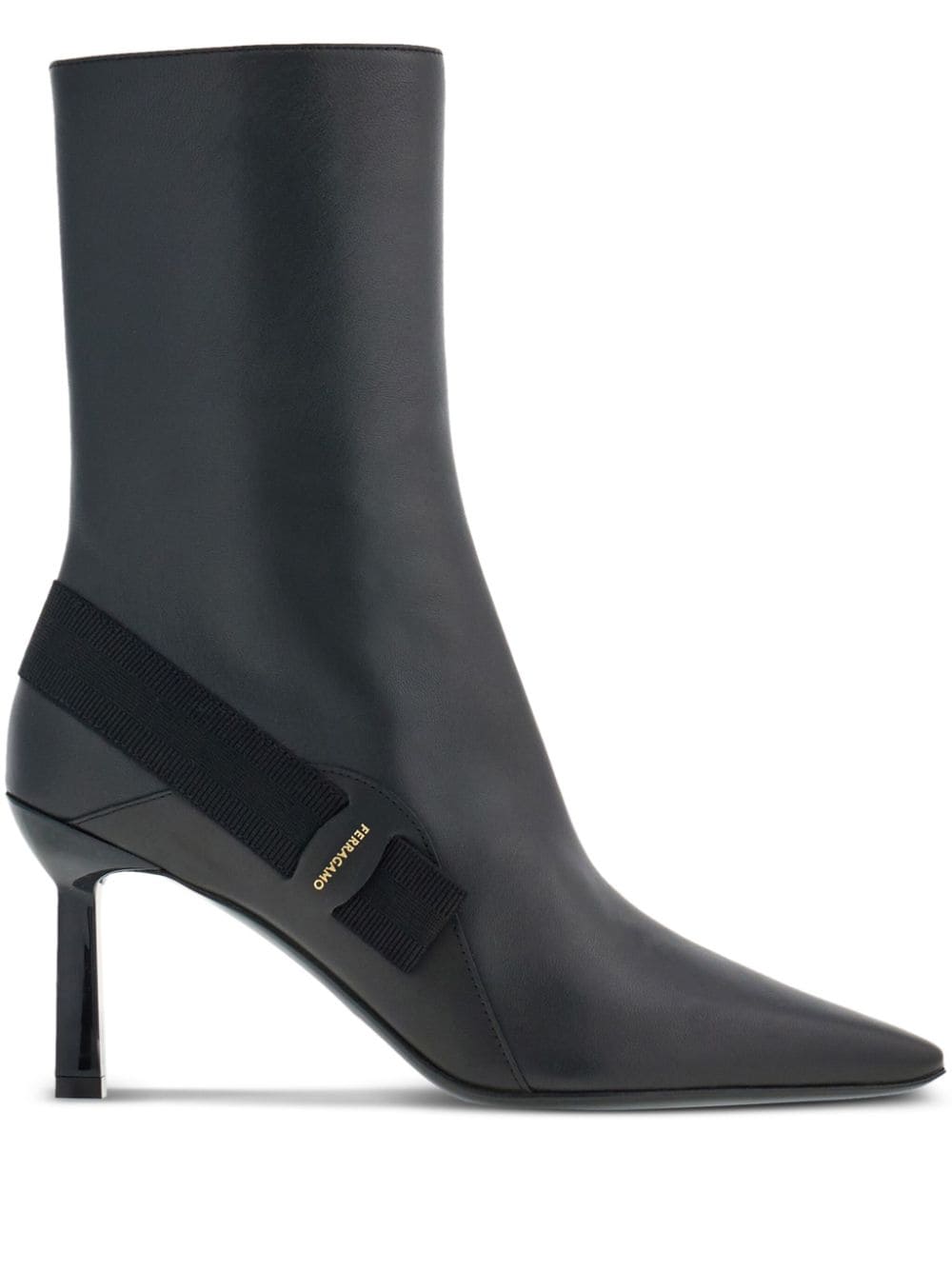 Ferragamo 85mm Vara-bow leather ankle boots - Black