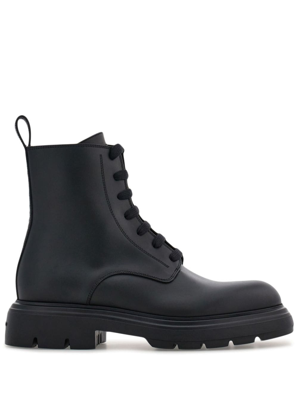 Ferragamo Combat leather boots - Black