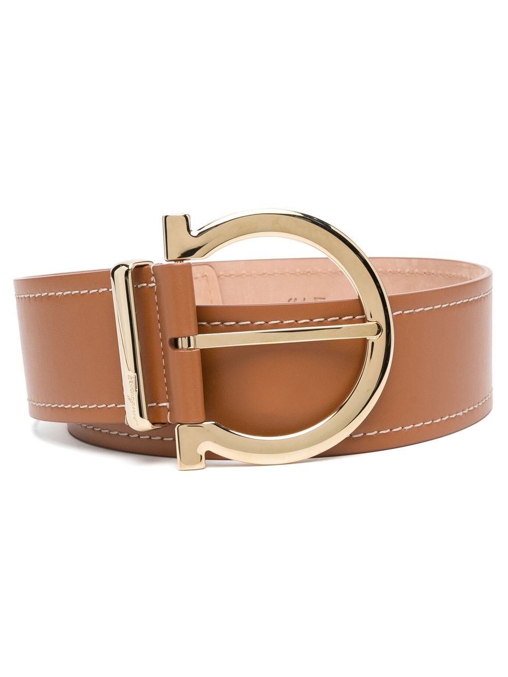 Ferragamo Gancini-buckle leather belt - Brown