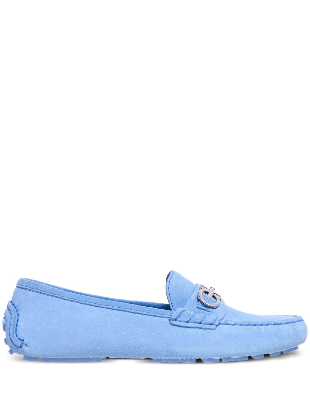Ferragamo Gancini-buckle leather loafers - Blue