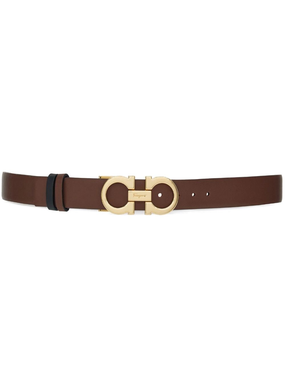 Ferragamo Gancini-buckle reversible leather belt - Brown