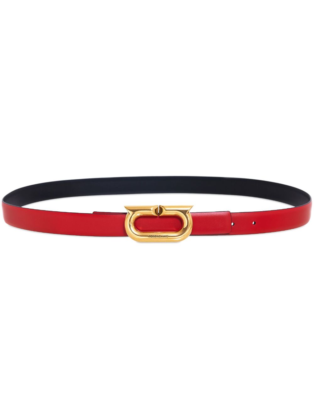 Ferragamo Gancini-buckle reversible leather belt - Red