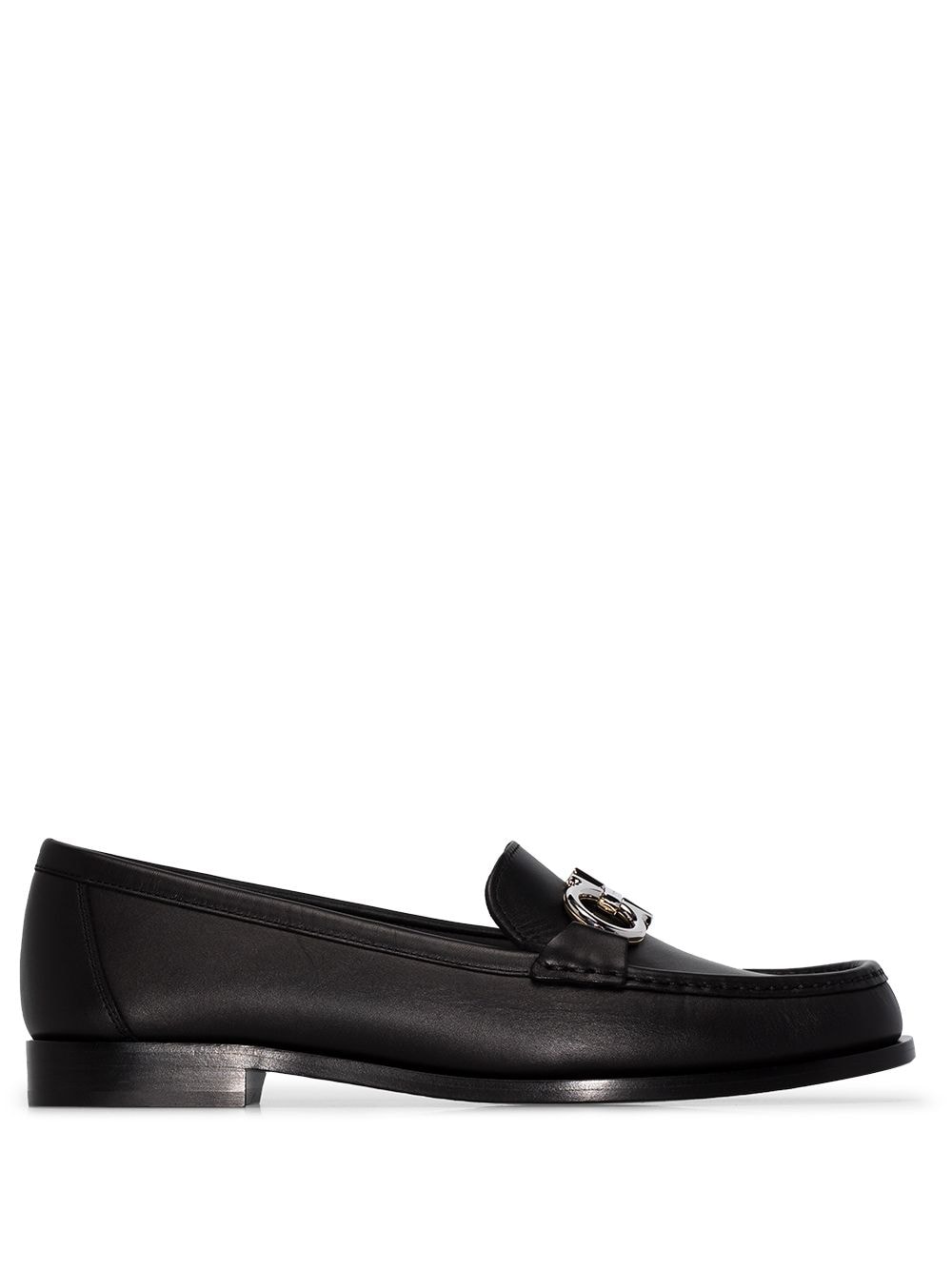 Ferragamo Gancini plaque low-heel loafers - Black