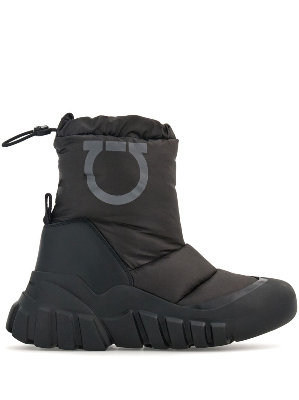 Ferragamo Gancini-print padded-design boots - Black