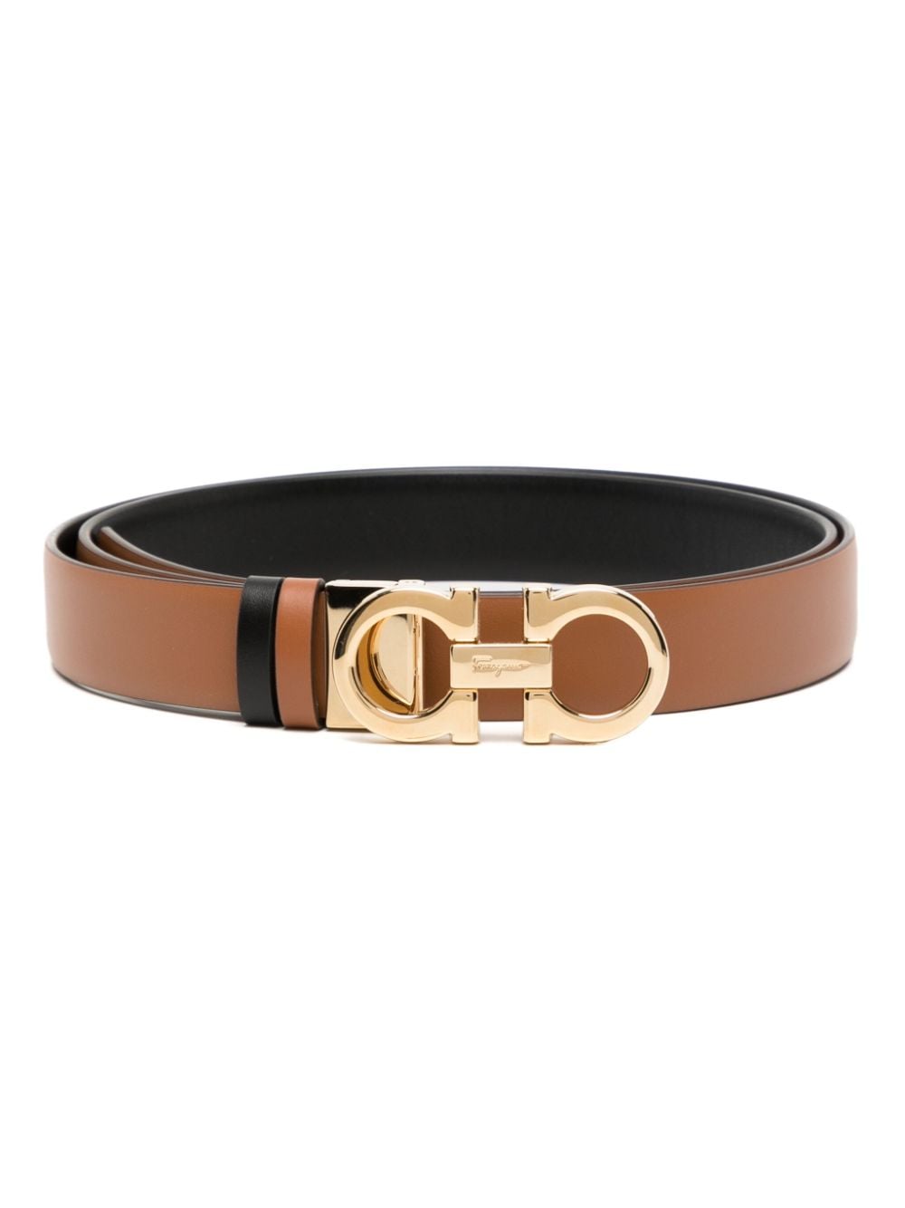 Ferragamo Gancini reversible leather belt - Brown