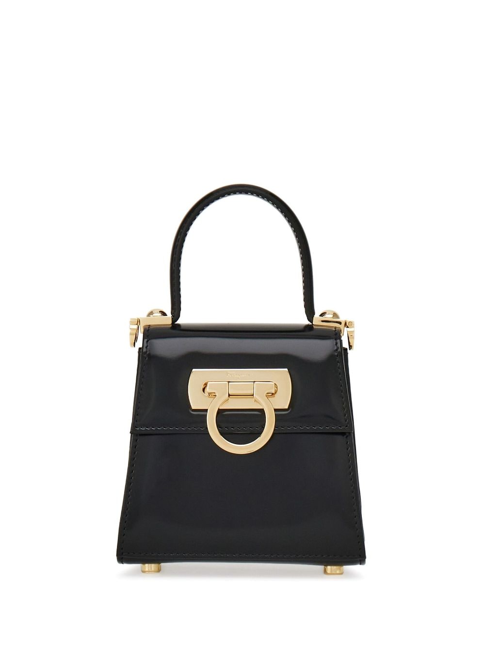 Ferragamo Iconic Top Handle leather mini bag - Black