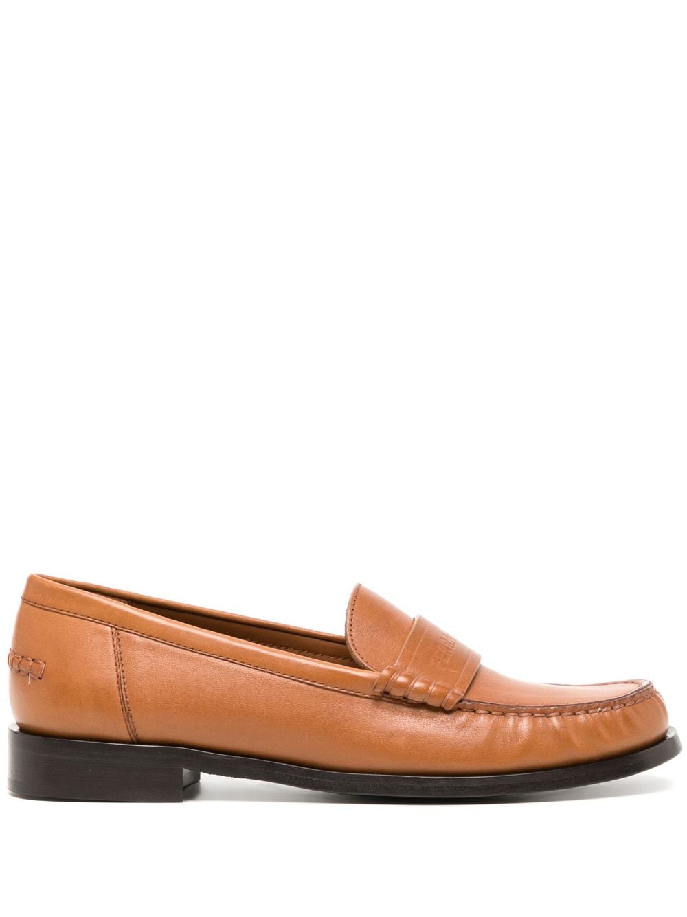 Ferragamo Irina round-toe leather loafers - Brown