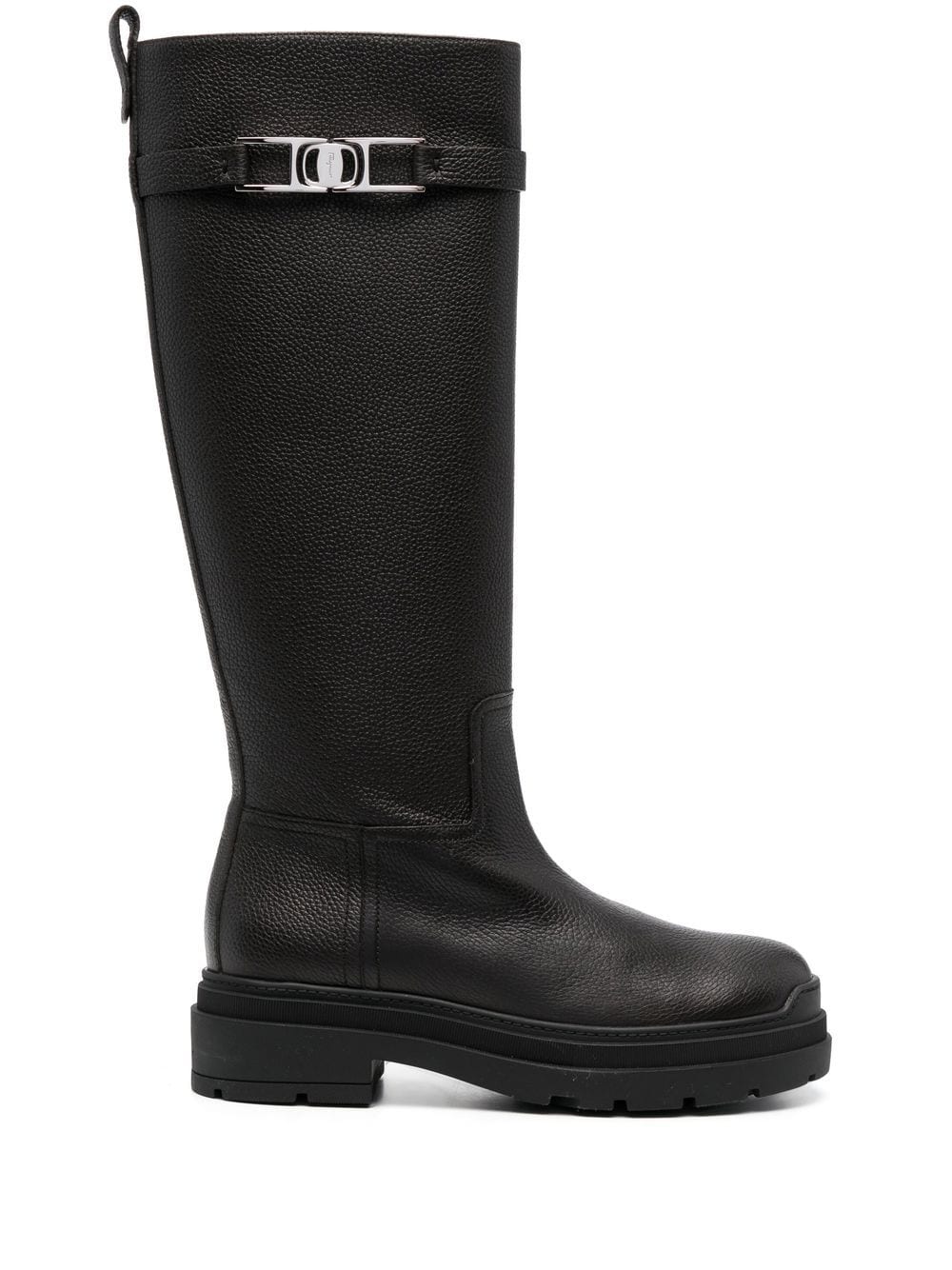 Ferragamo Ryder knee-length leather boots - Black