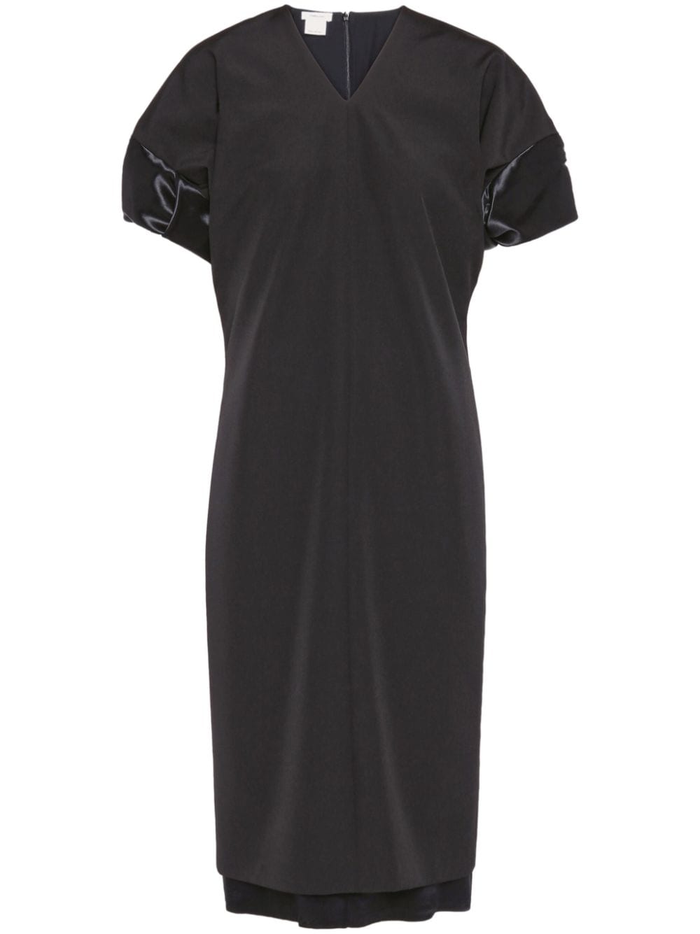 Ferragamo V-neck puff-sleeve dress - Black