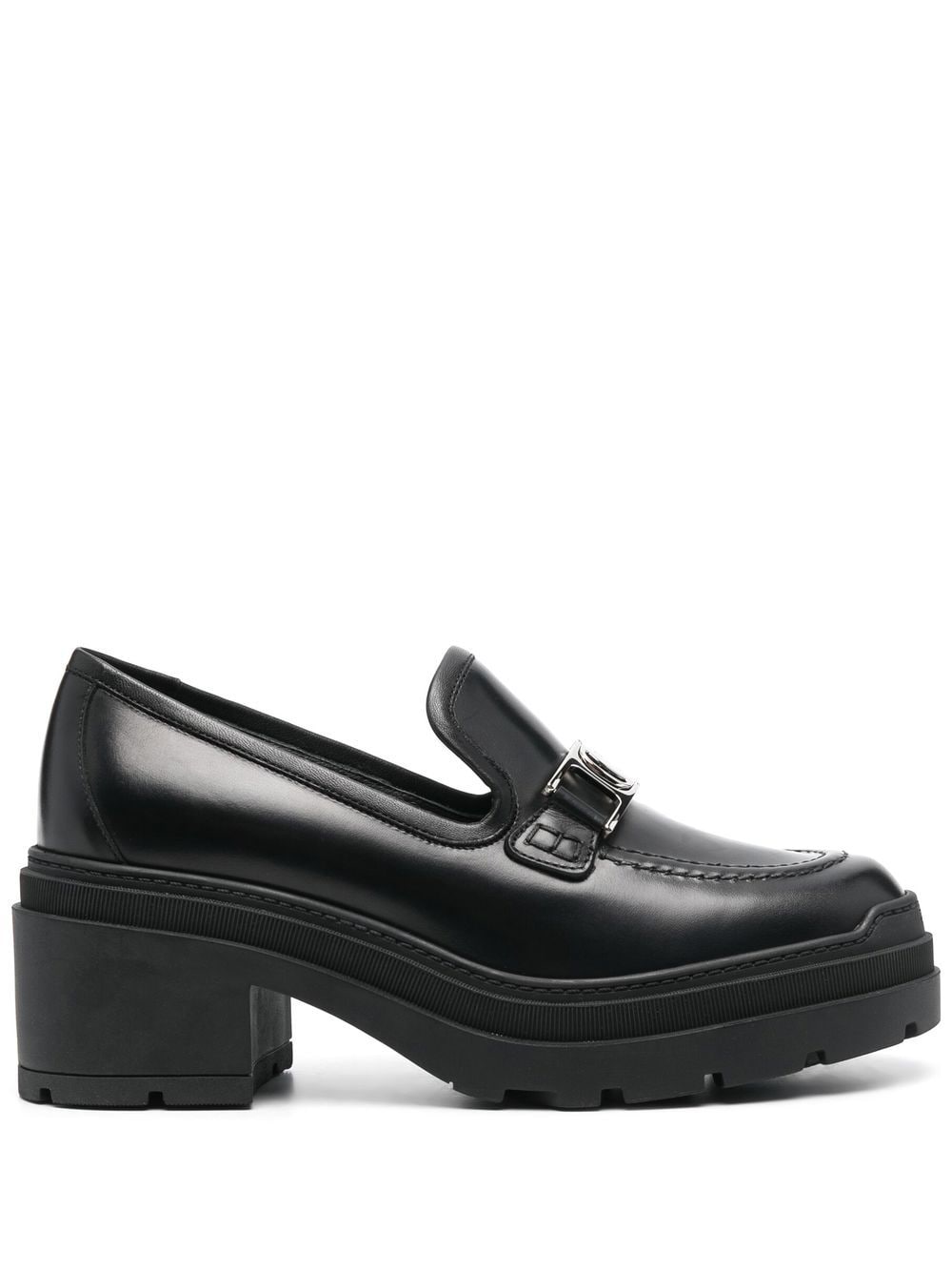 Ferragamo Vara Chain leather 40mm loafers - Black