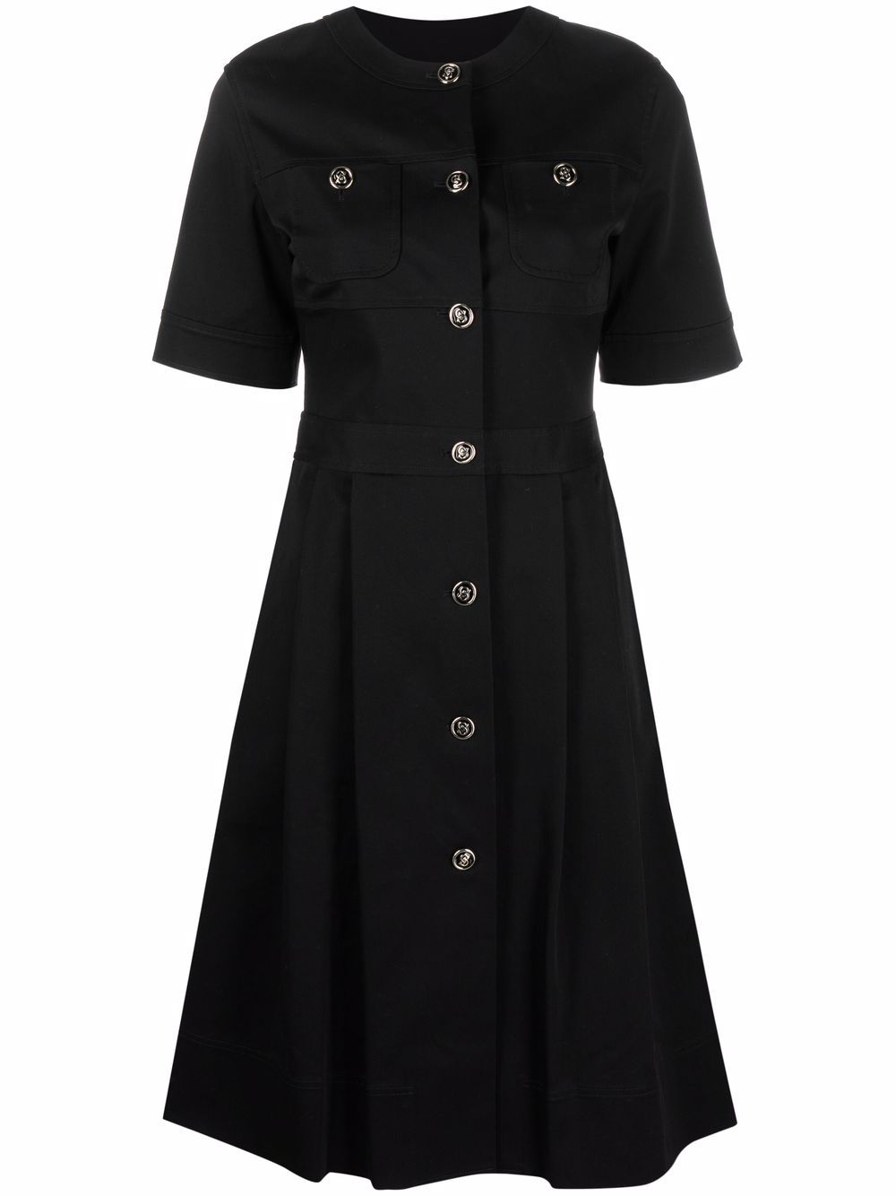Ferragamo button-up flared dress - Black