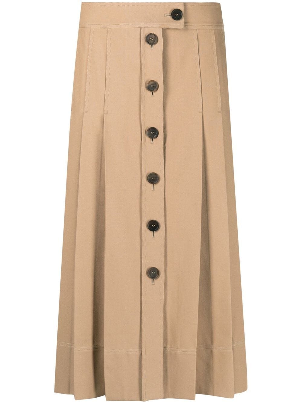 Ferragamo buttoned-up pleated skirt - Neutrals