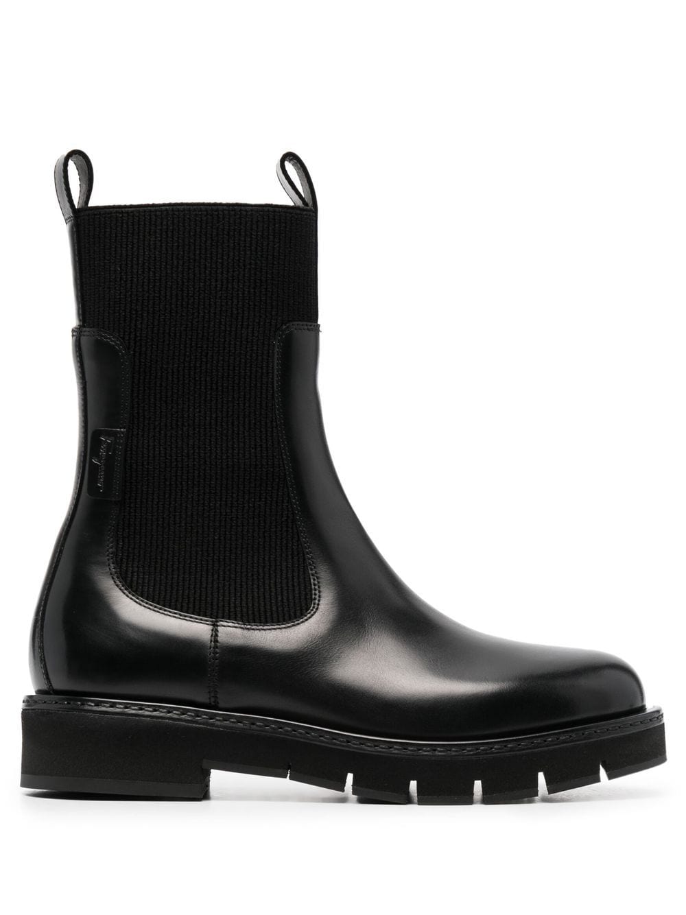 Ferragamo cleated-sole leather Chelsea boots - Black