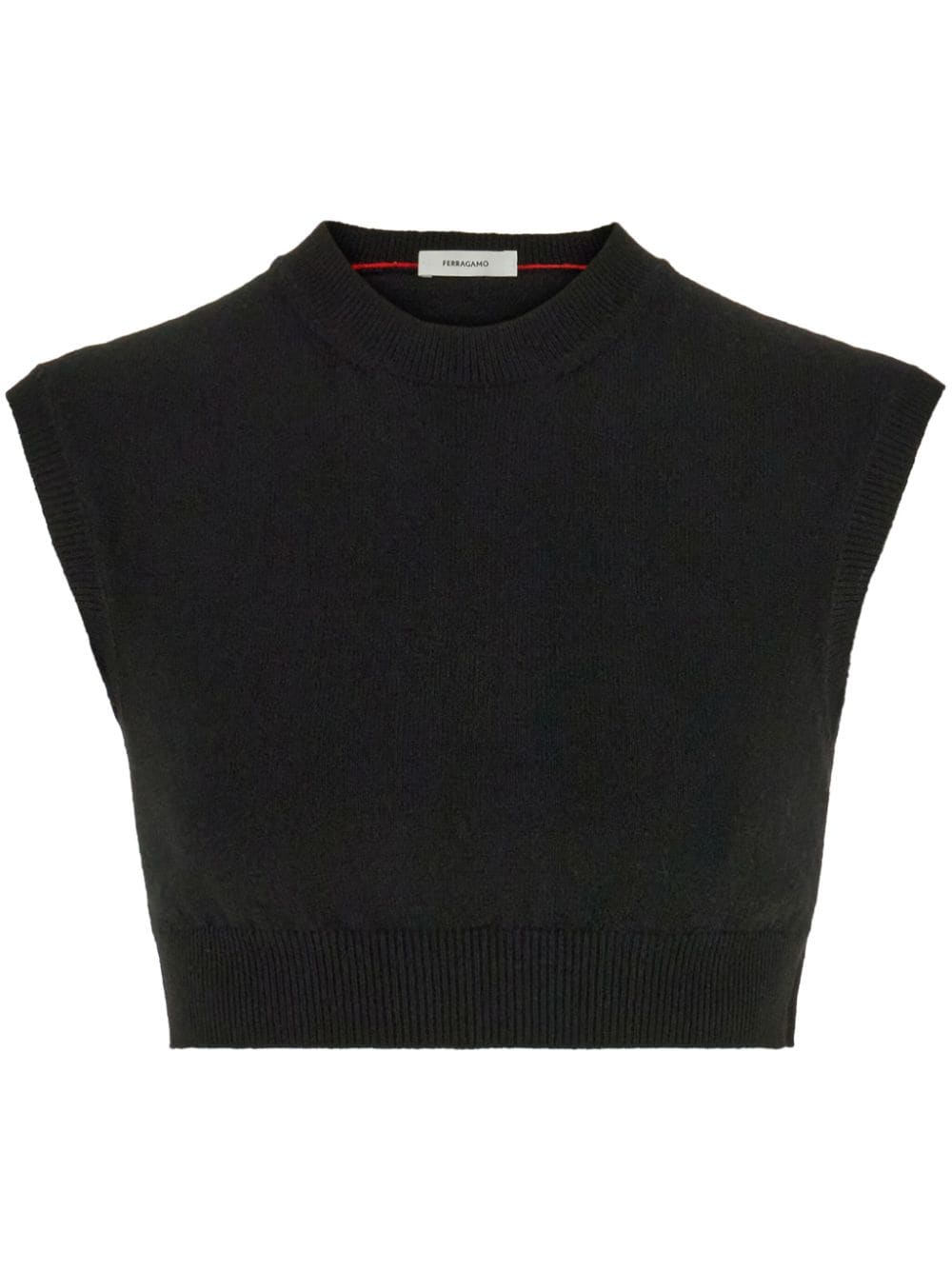 Ferragamo crew-neck sleeveless crop top - Black