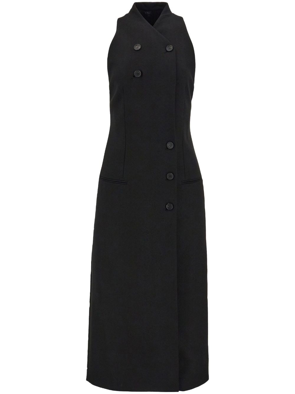 Ferragamo double-breasted sleeveless midi dress - Black