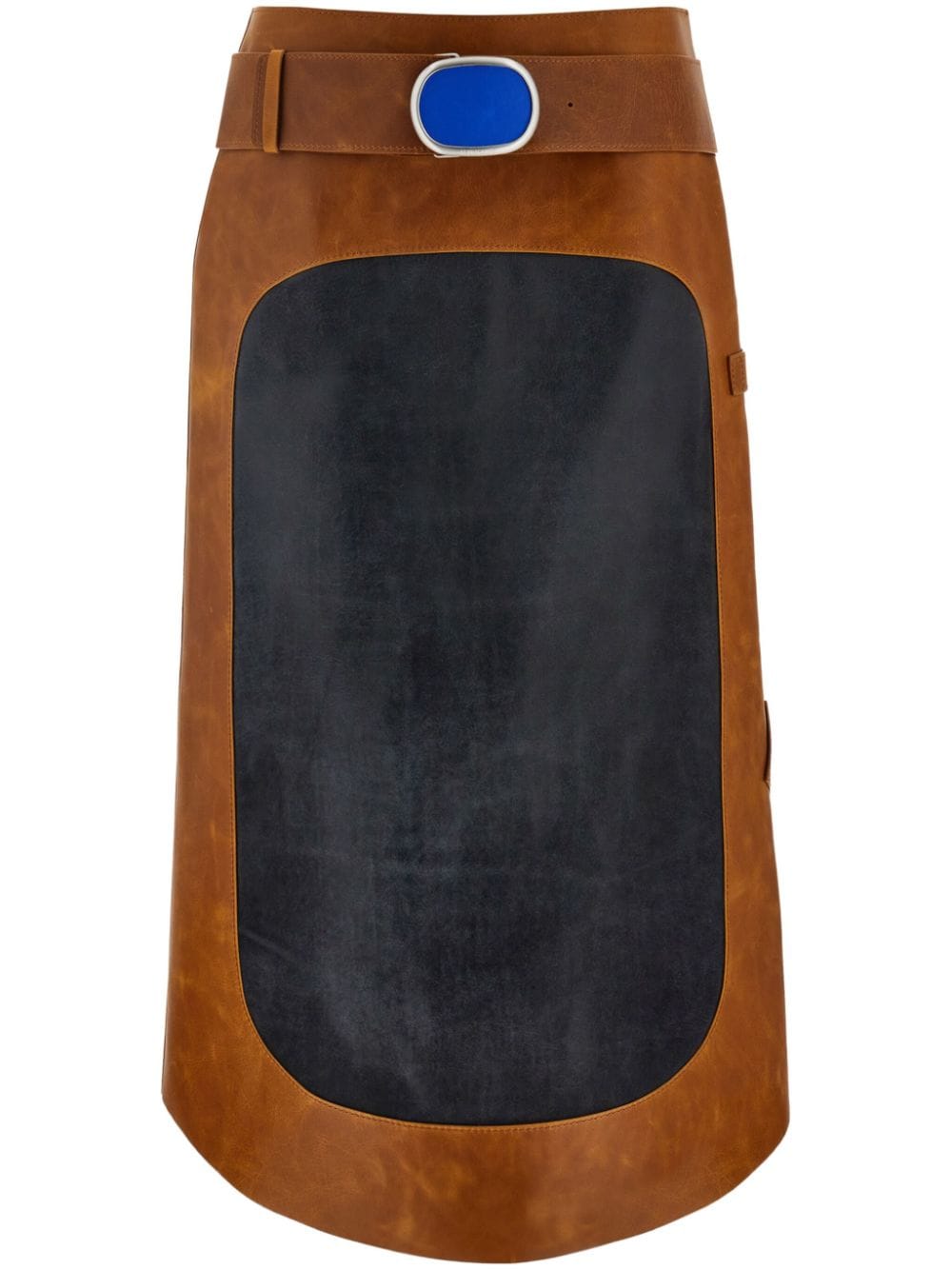 Ferragamo high-waisted nappa midi skirt - Brown