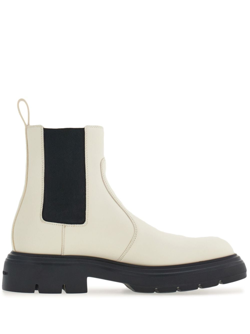 Ferragamo leather chelsea boots - White