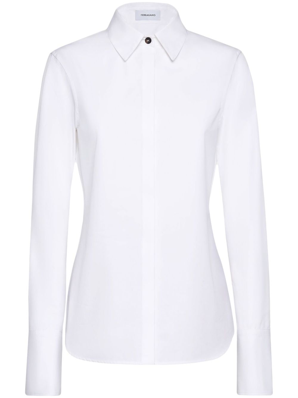 Ferragamo long-sleeved buttoned cotton shirt - White