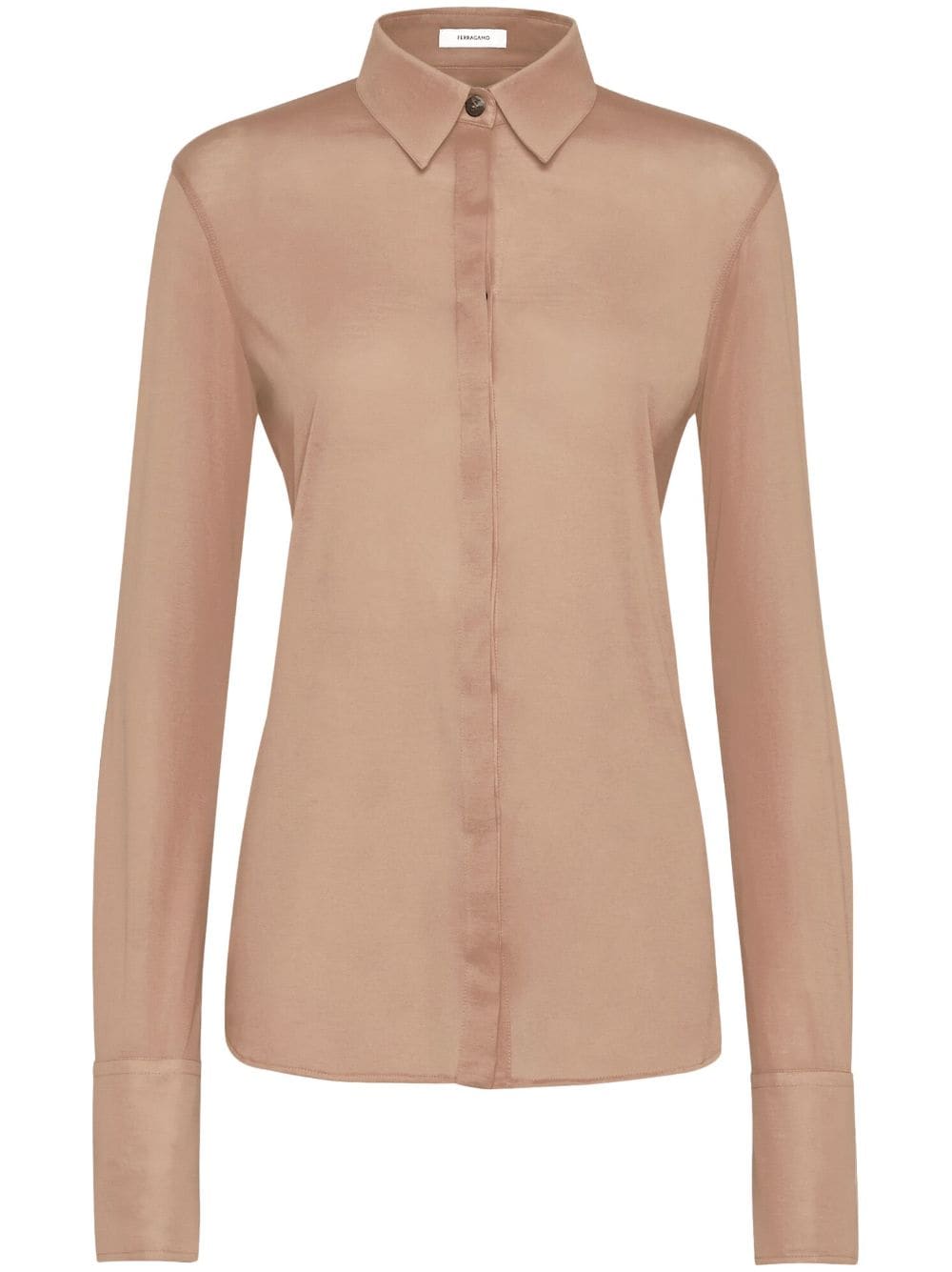 Ferragamo long-sleeved cotton shirt - Neutrals
