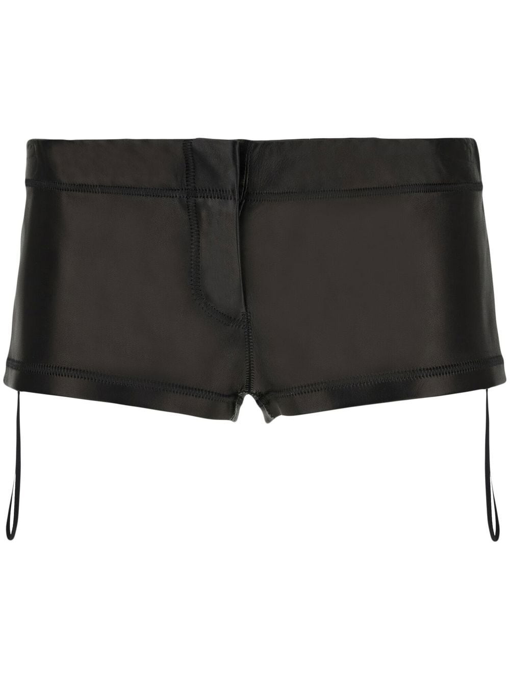 Ferragamo low-rise leather short shorts - Black