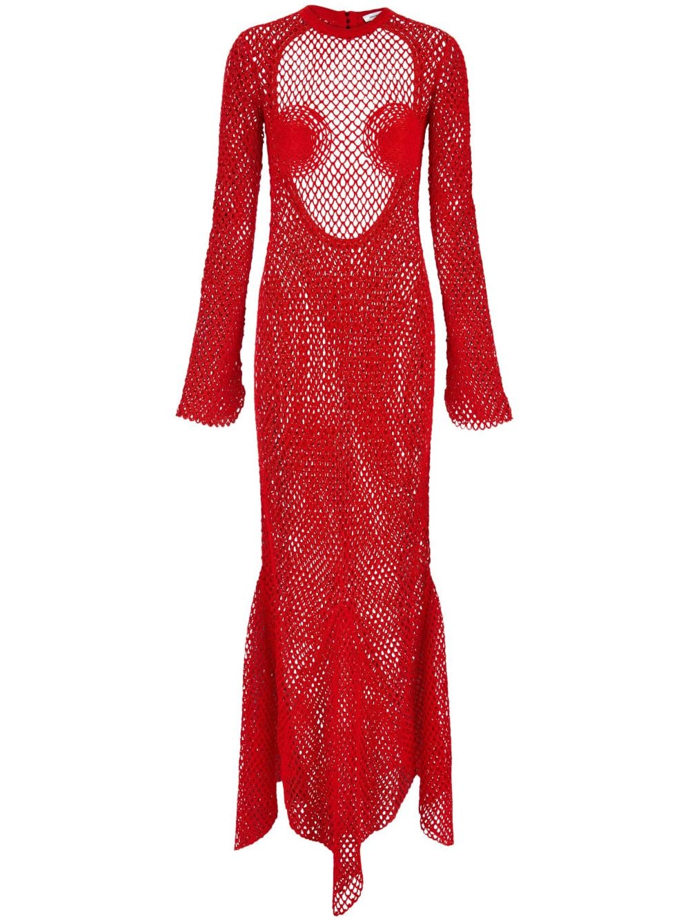 Ferragamo mesh open-back long dress - Red