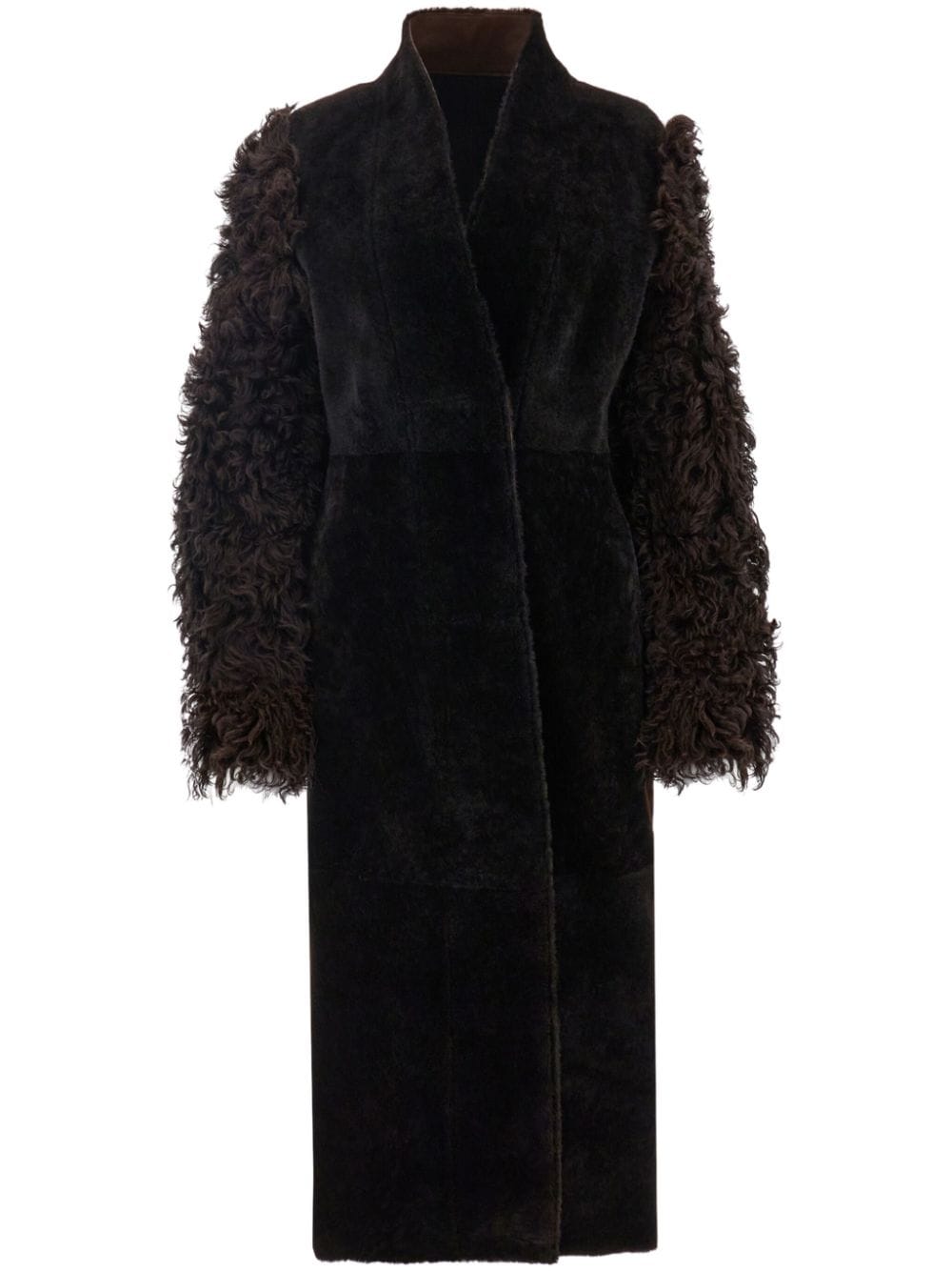 Ferragamo mid-length shearling coat - Brown