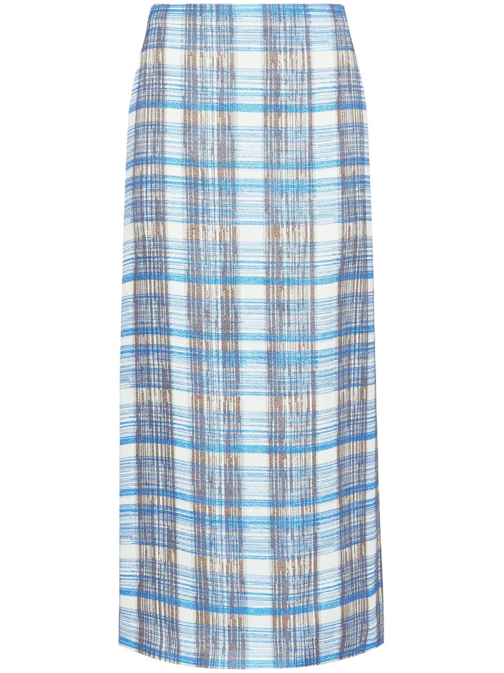 Ferragamo plaid jacquard virgin wool skirt - Blue