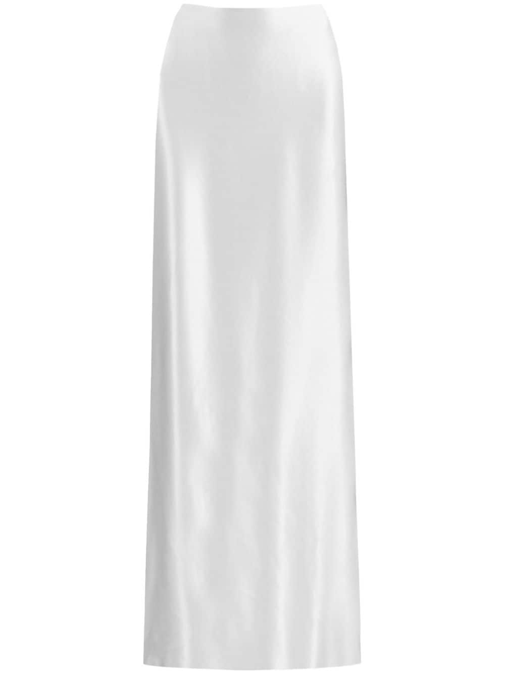 Ferragamo satin straight maxi skirt - White