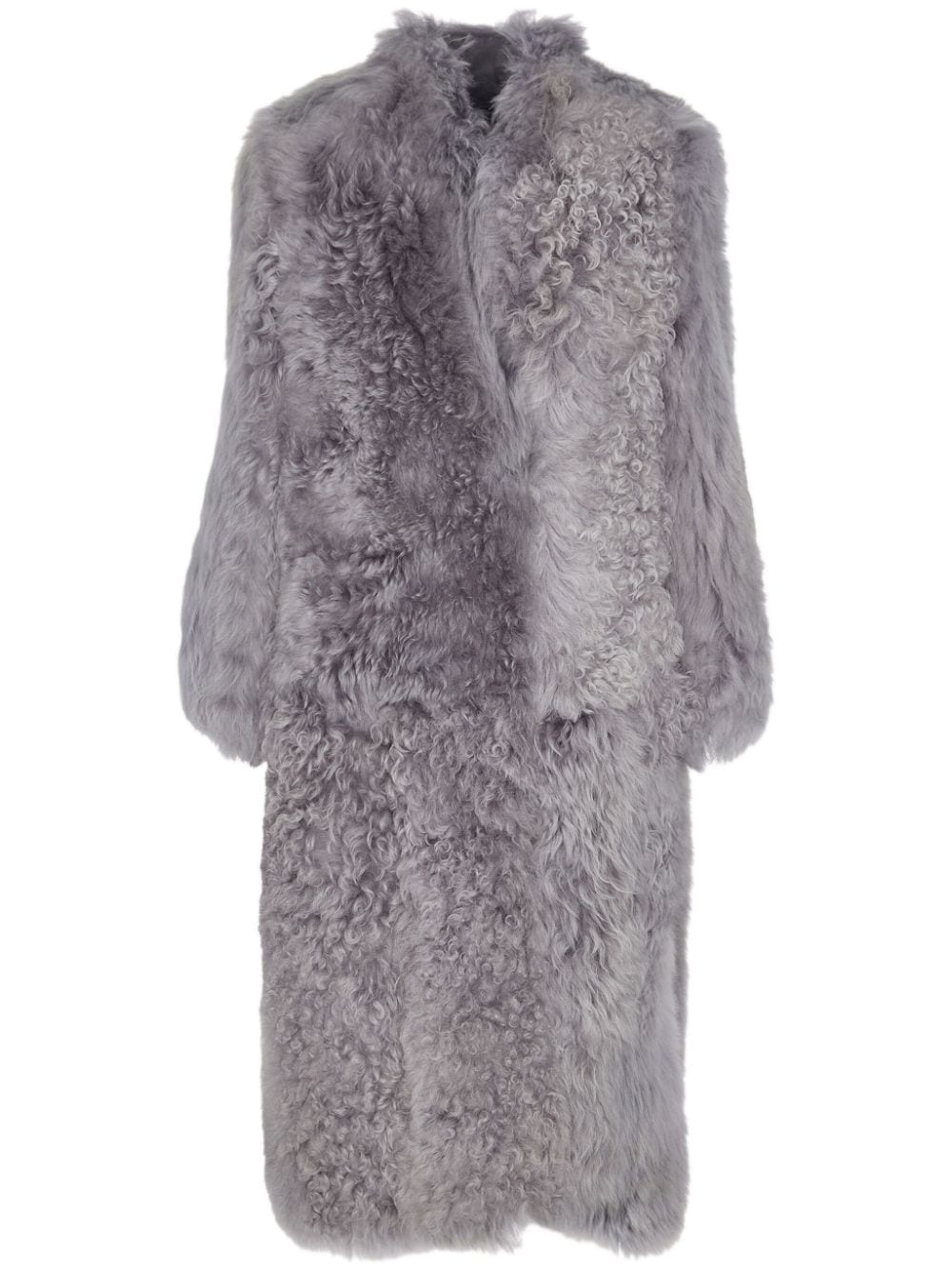 Ferragamo shearling long-length coat - Grey