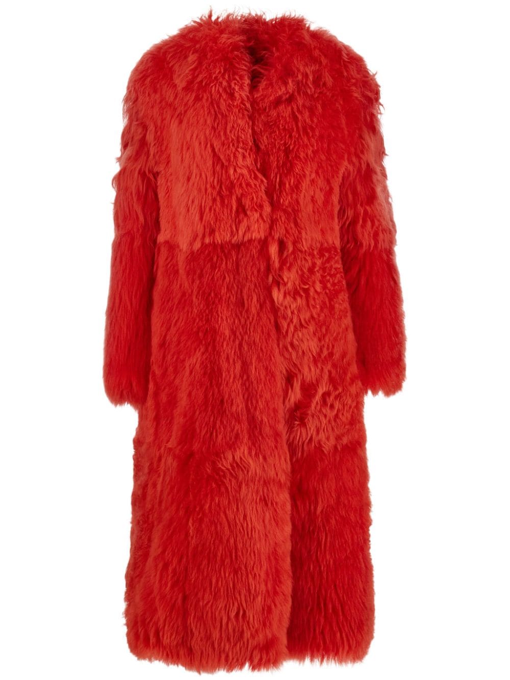 Ferragamo shearling long-length coat - Red