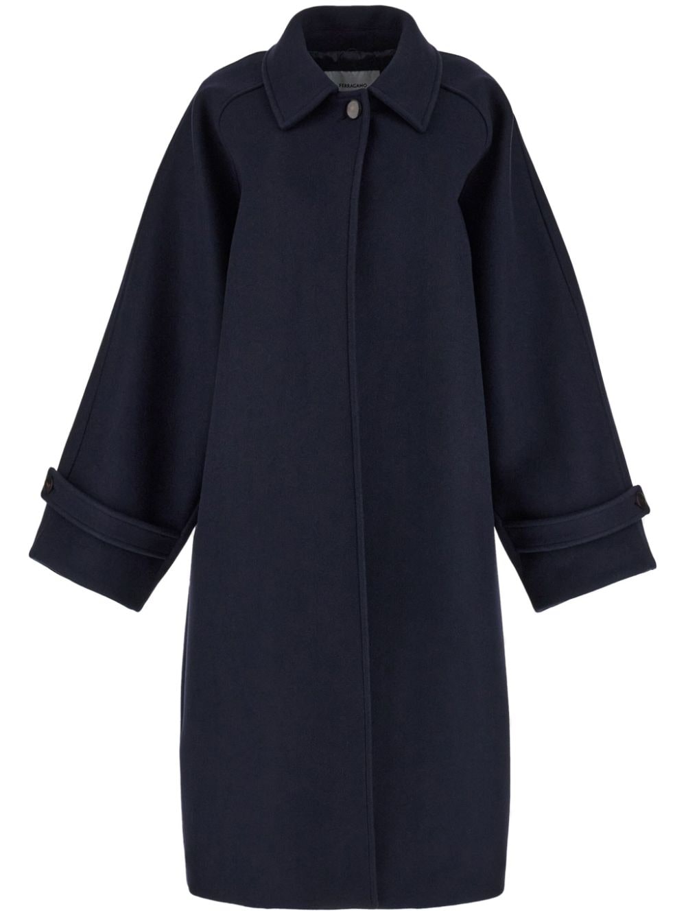 Ferragamo single-breast wool coat - Blue