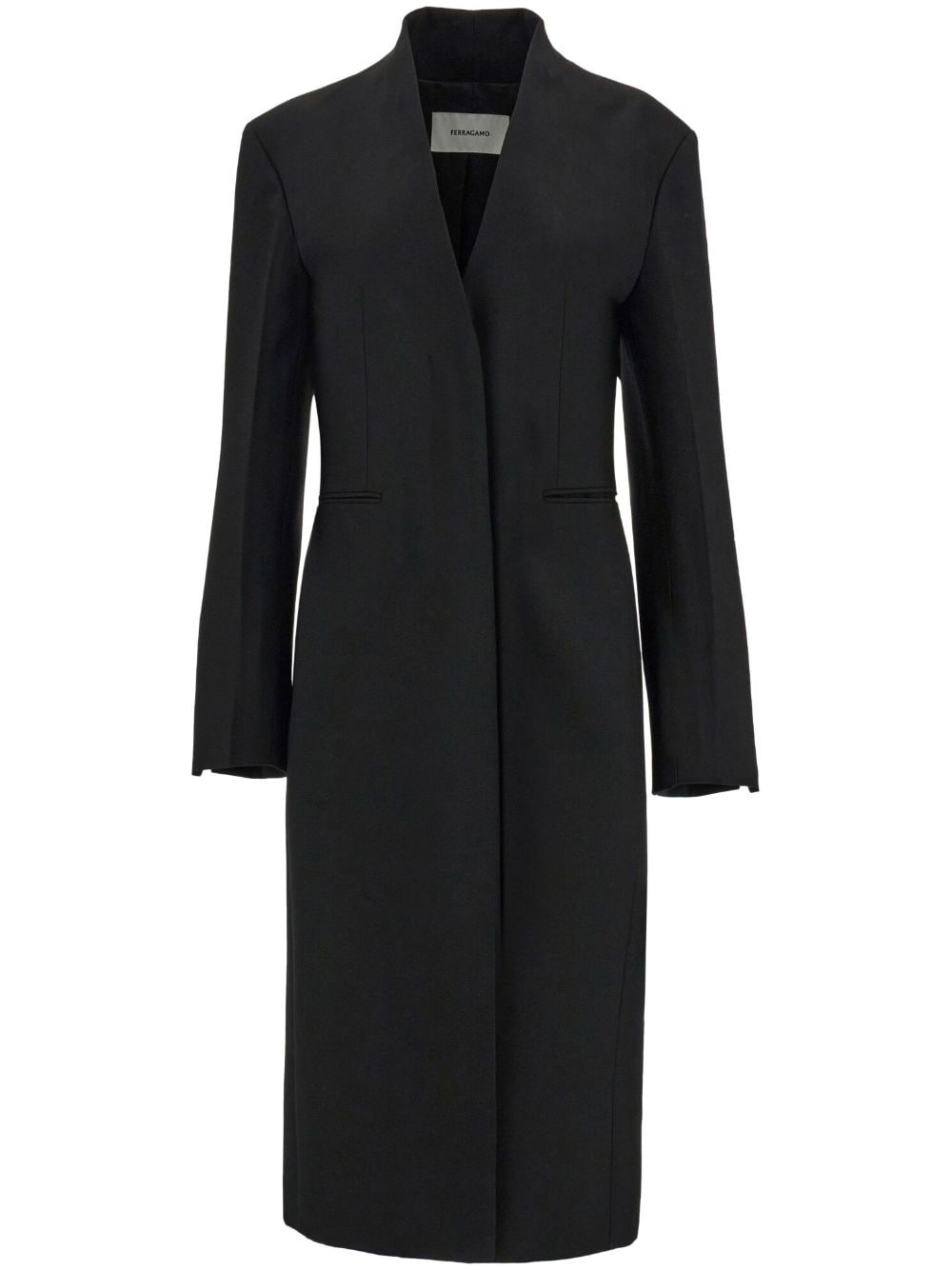 Ferragamo single-breasted virgin-wool coat - Black