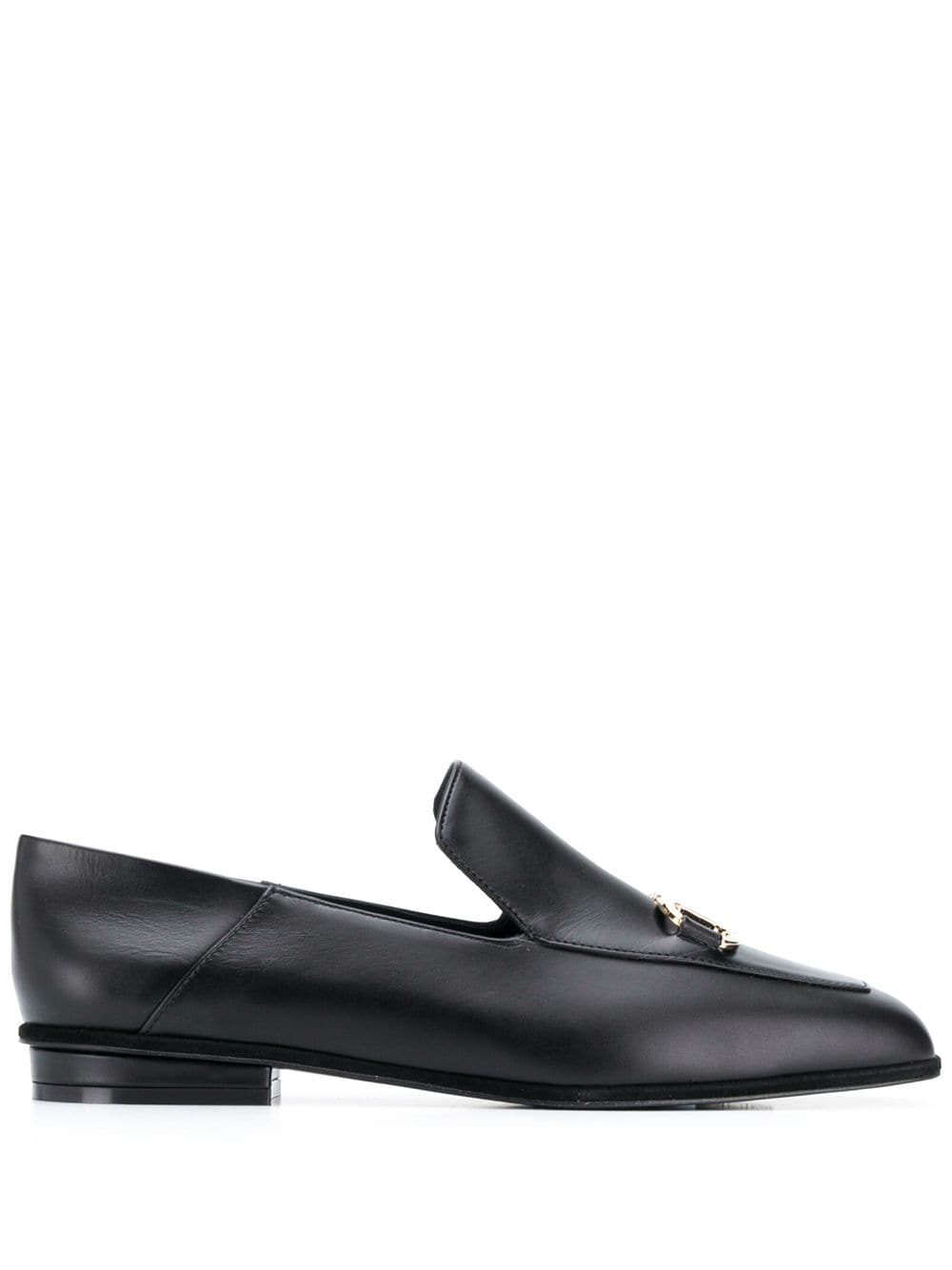 Ferragamo square-toe leather loafers - Black