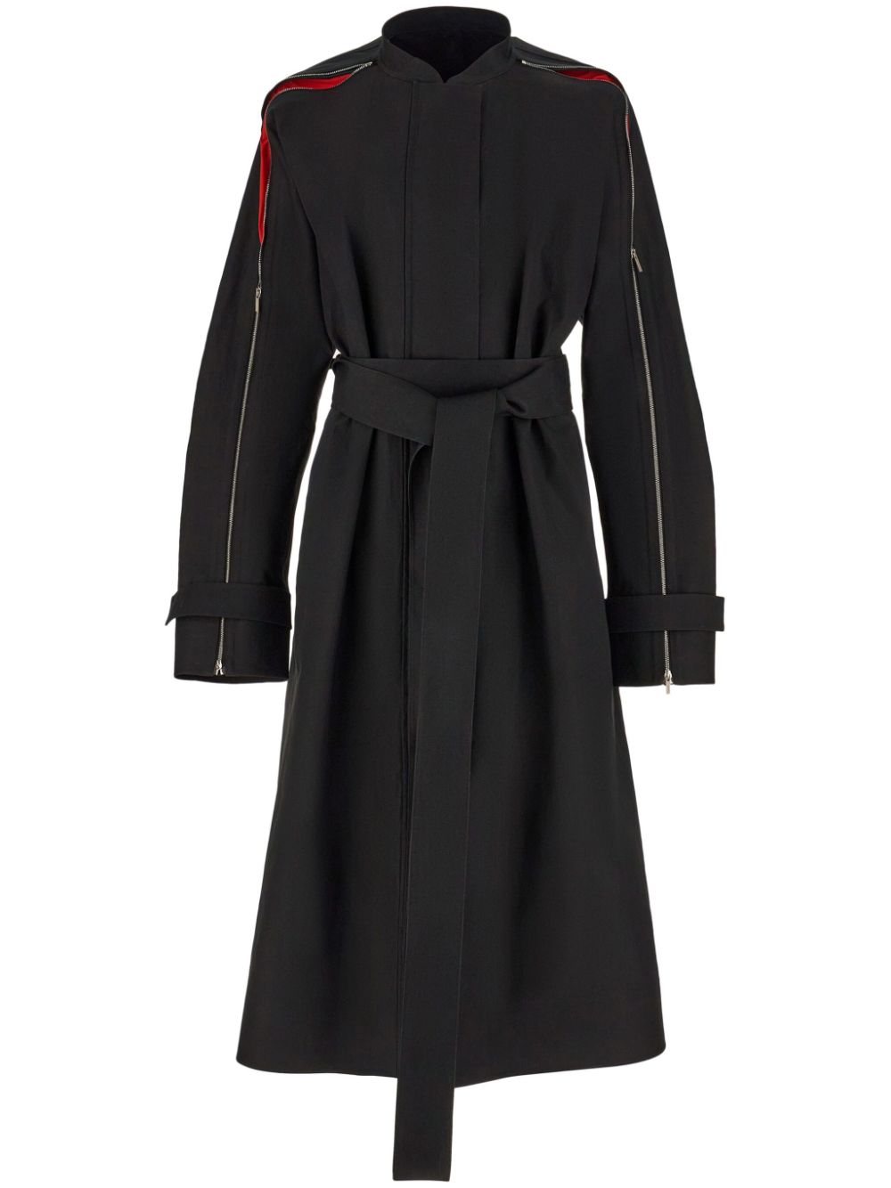 Ferragamo zip-detail belted trench coat - Black