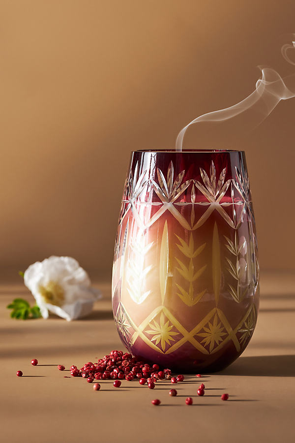Fig & Pink Peppercorn Etched Glass Candle