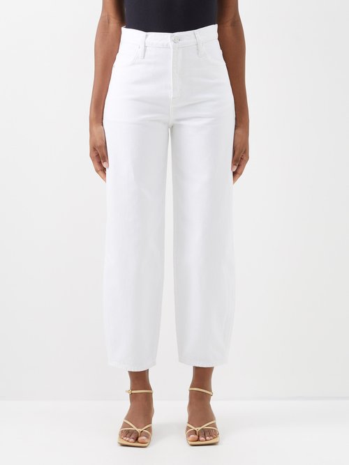 Frame - Barrel High-rise Cropped Jeans - Womens - White