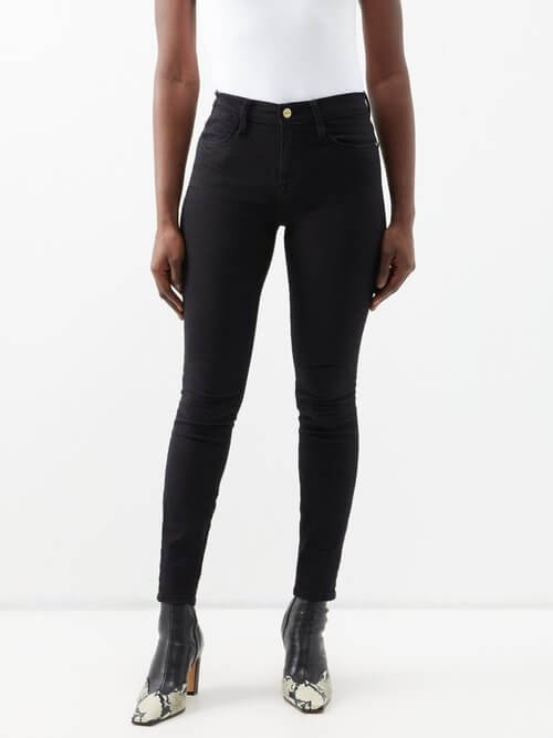 Frame - Le High High-rise Skinny-leg Jeans - Womens - Black
