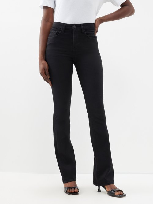 Frame - Le Mini Cotton-blend Bootcut Jeans - Womens - Black
