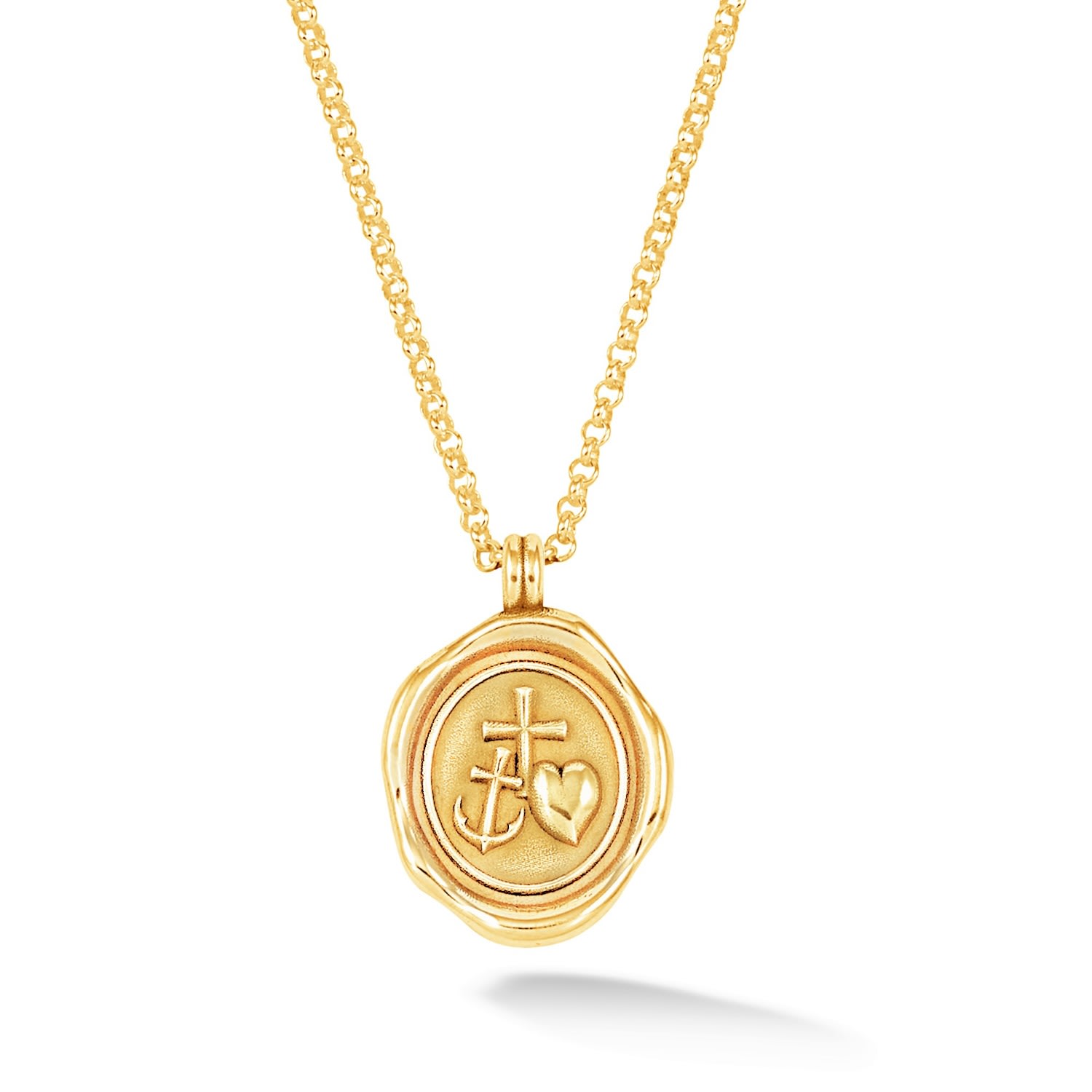 Gold Mens Hope Talisman Necklace In Vermeil Dower & Hall