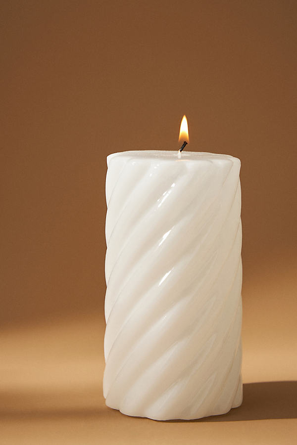 High Gloss White Tall Pillar Candle