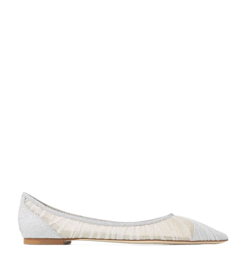 Jimmy Choo Love Tulle-Covered Flats