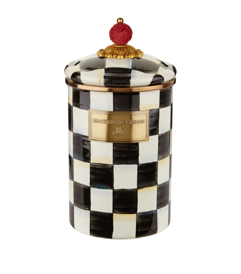 MacKenzie-Childs Large Courtly Check Enamel Canister