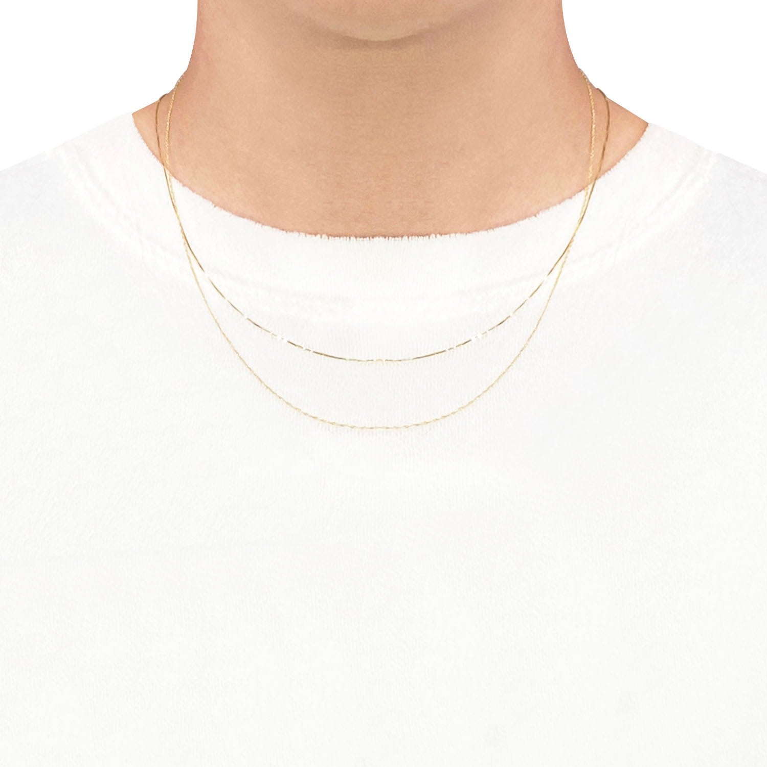 Men's 14K Gold 080 Box Chain Necklace Choker Undefined Jewelry