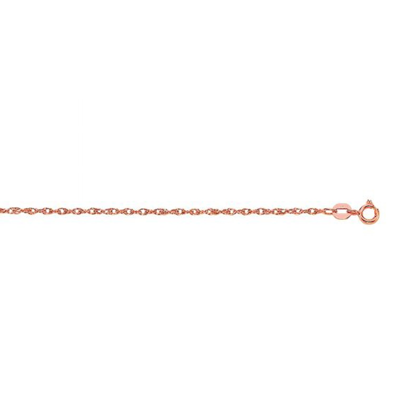 Men's 14K Rose Gold Diamond Cut Carded Rope Chain Necklace Choker Undefined Jewelry