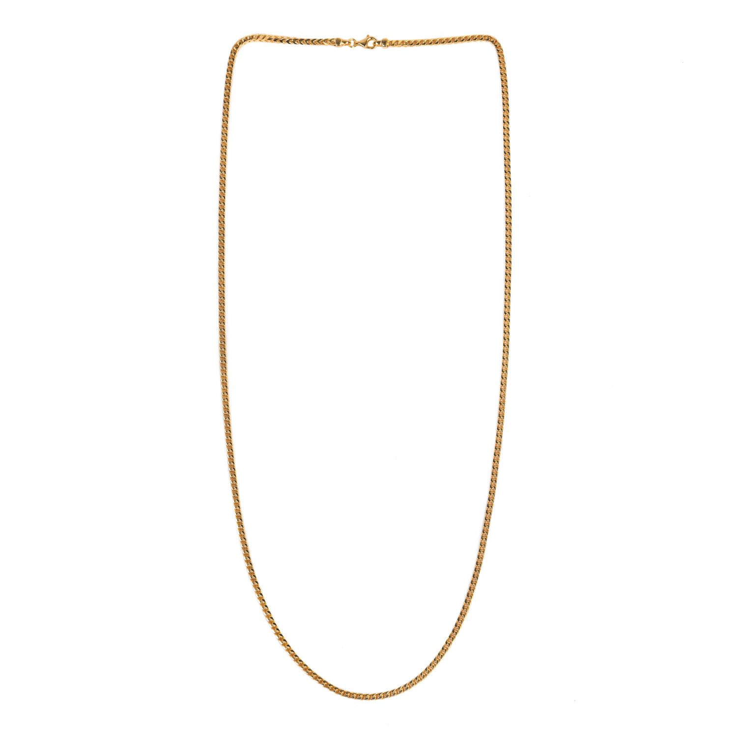 Men's 3Mm Italian Made Franco Chain Necklace Gold - Long Undefined Jewelry